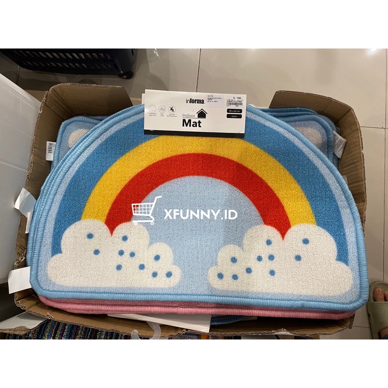 INFORMA KESET 40x60CM UNICORN DAN PELANGI RAINBOW MAT SET OF 2 KESET RUMAH 1 SET ISI 2 MOTIF