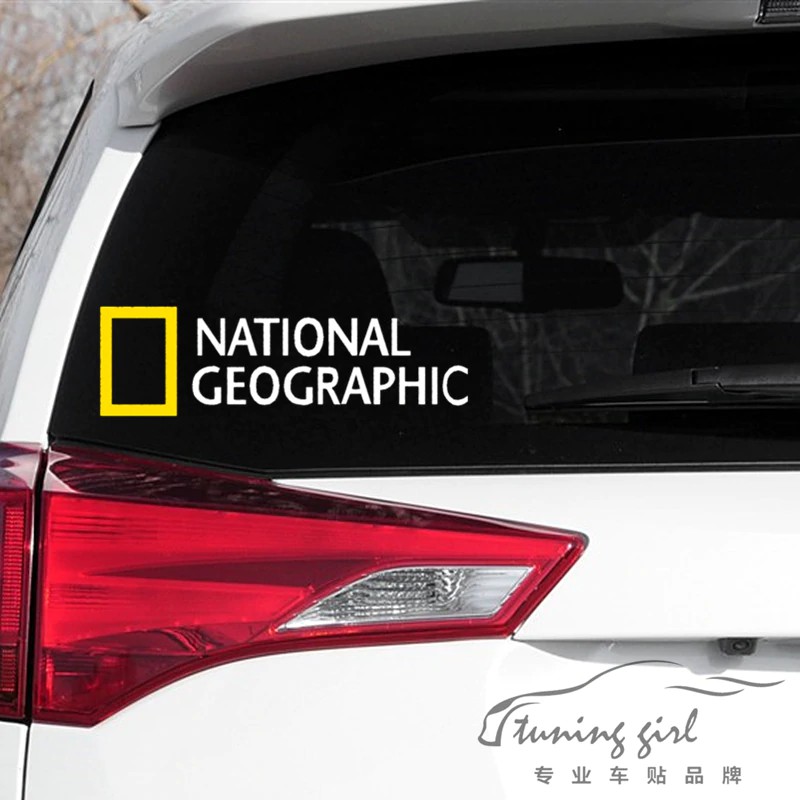 Stiker Mobil Nasional Geographic Channel Lucu Creative Stiker untuk Kaca Belakang Otomatis