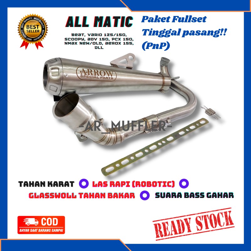 Knalpot Racing Arrow Titan Nmax New Old Aerox 155 Lexi Mio Vario 125 150 Beat Scoopy ADV 150 PCX 150