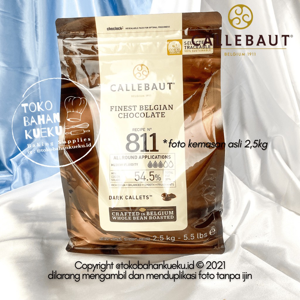 

BARRY CALLEBAUT Dark Chocolate Couverture Cokelat 811NV 54,5% 2,5 kg