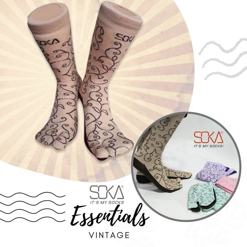 Kaos Kaki Jempol SOKA Essentials Motif Vintage