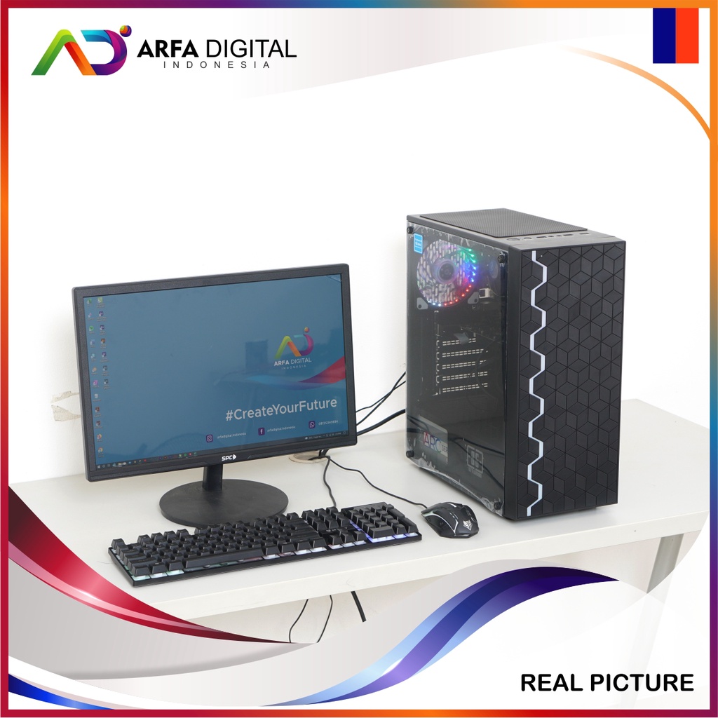 PC Rakitan Gaming Fullset Murah Siap Pakai Intel Core I7 3770 Ram 16GB HDD 500GB VGA 4GB DDR5 LED 24 Inch | CR02