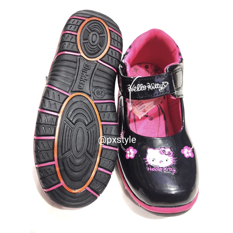 Sepatu Anak Sekolah Perempuan Hello Kitty Duken/Sepatu Sekolah Hitam Anak Cewe Hello Kitty/Sepatu Hello Kitty