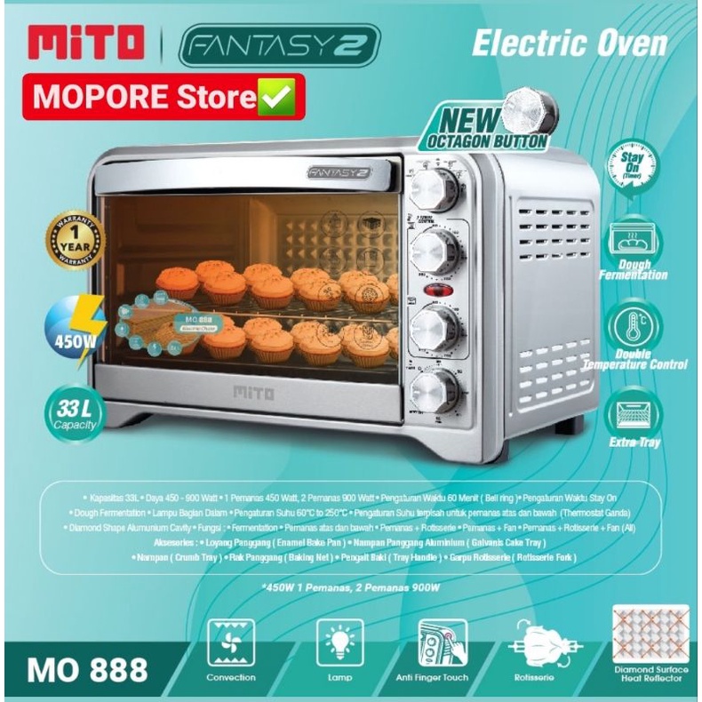 OVEN  MITO FANTASY 2 New MO-888 Elektrik OVEN Kapasitas 33L