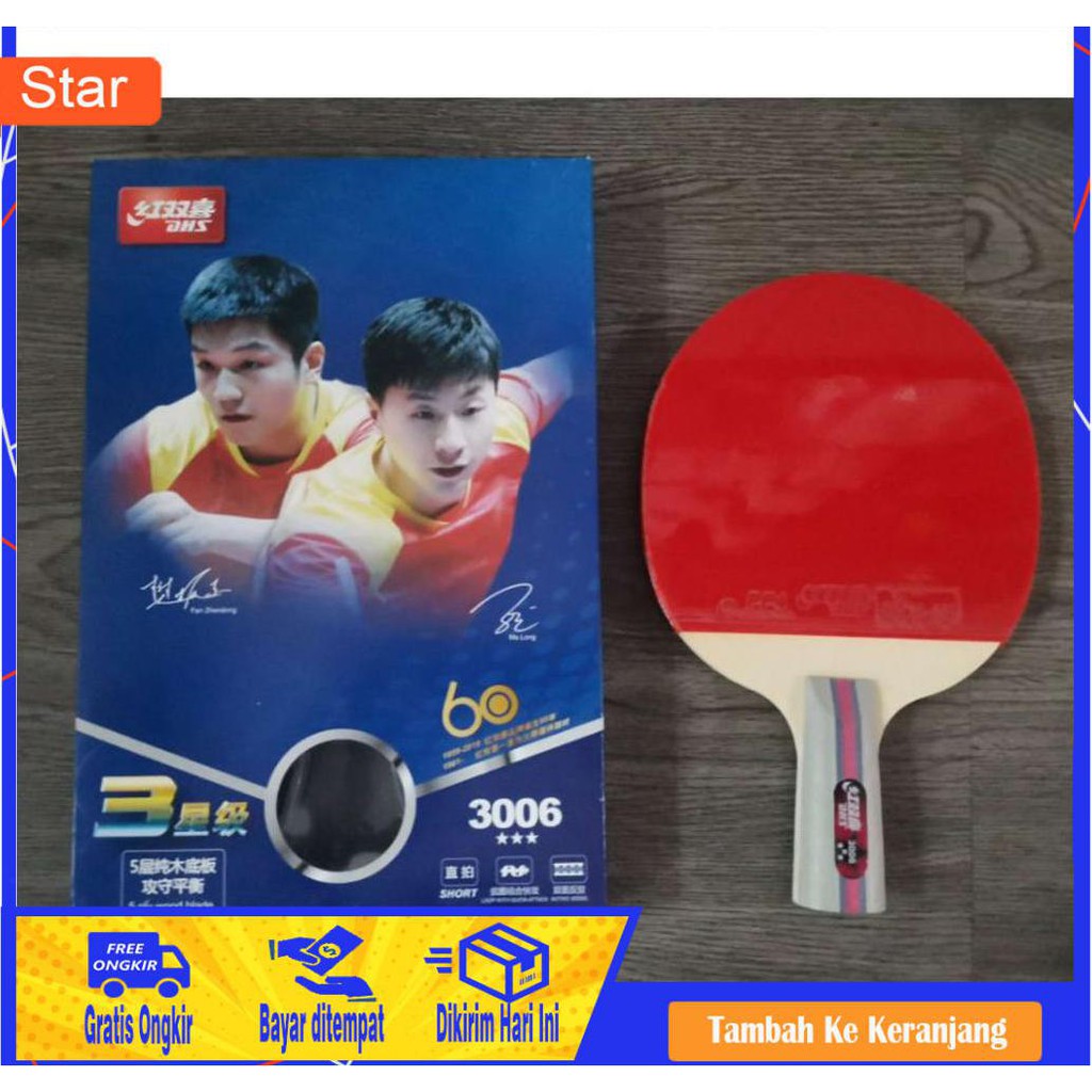 BAYAR DITEMPAT - BET PINGPONG / BAT TENIS MEJA DHS 3006 - PEN HOLDER XL1109