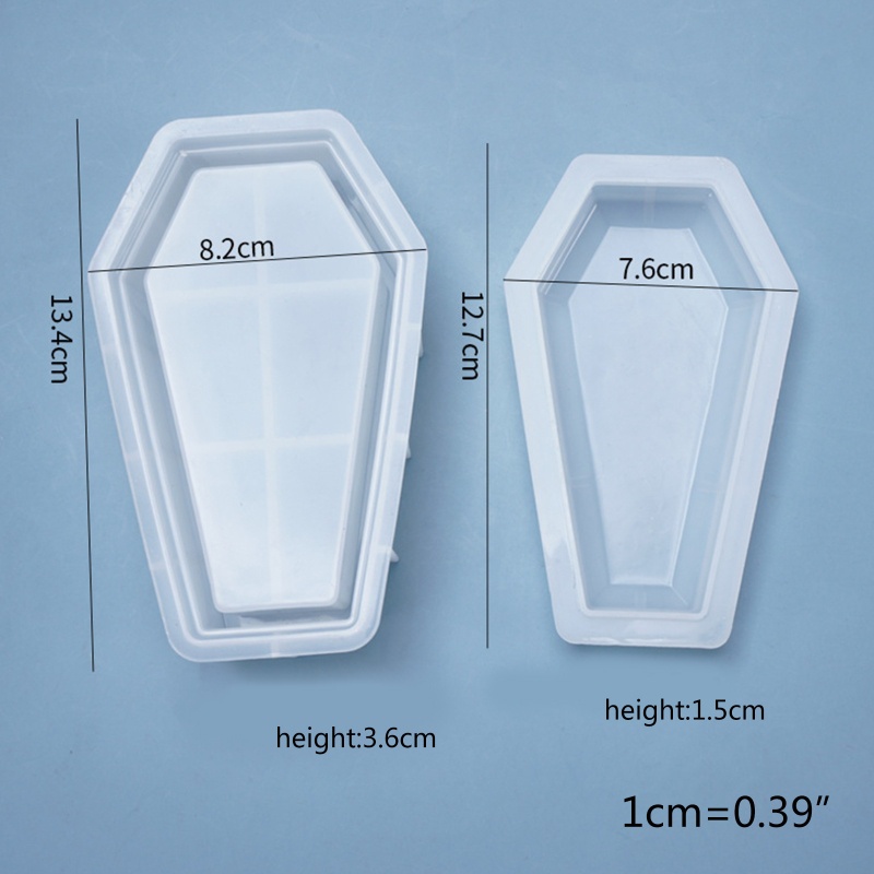 SIY  DIY Halloween Coffin Storage Box Mirror Silicone Mould Crafts Decoration Jewelry Case Making Crystal Epoxy Resin Mold