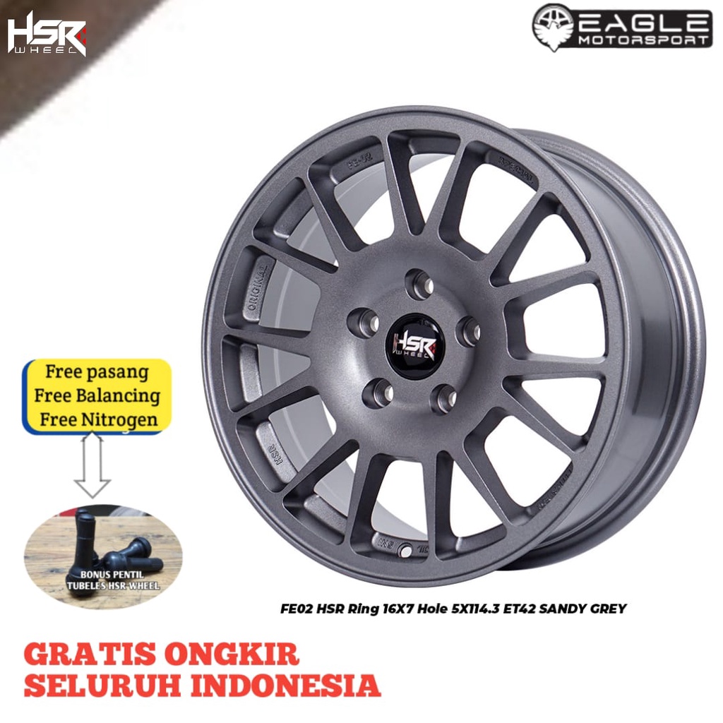 VELG RACING HSR GRANDMAX LUXIO ERTIGA DLL  R16 HSR FE02 GREY