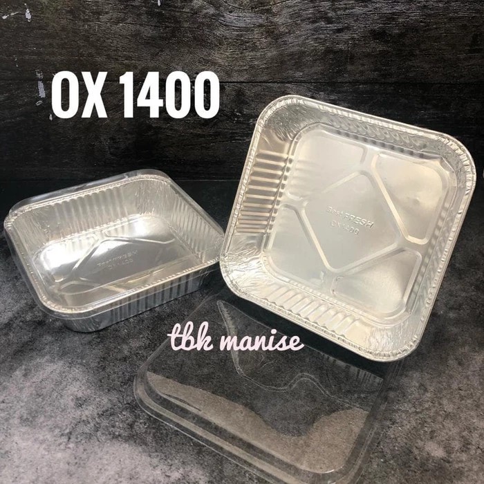 Alumunium Foil Tray OX - 1400 + tutup / Alumunium OX1400 + tutup
