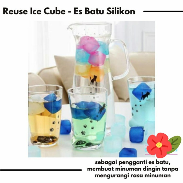 Cetakan Es Batu Reusable Plastik Bisa Digunakan Berulang Ice Cube Silikon ER01