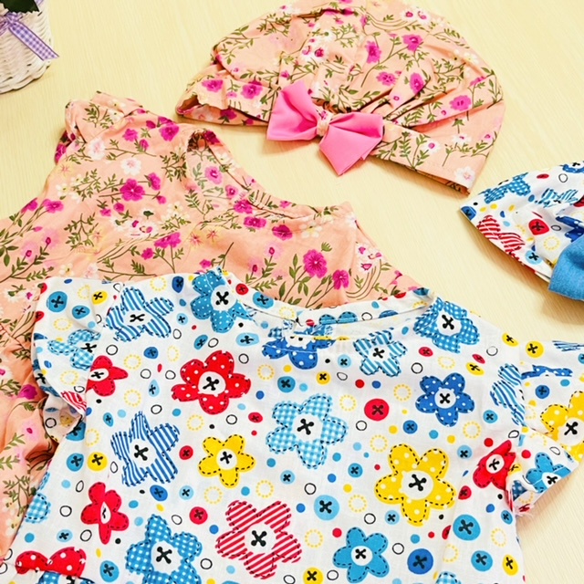 Jumper Fashion Bayi Flower Set Topi Murah Meriah