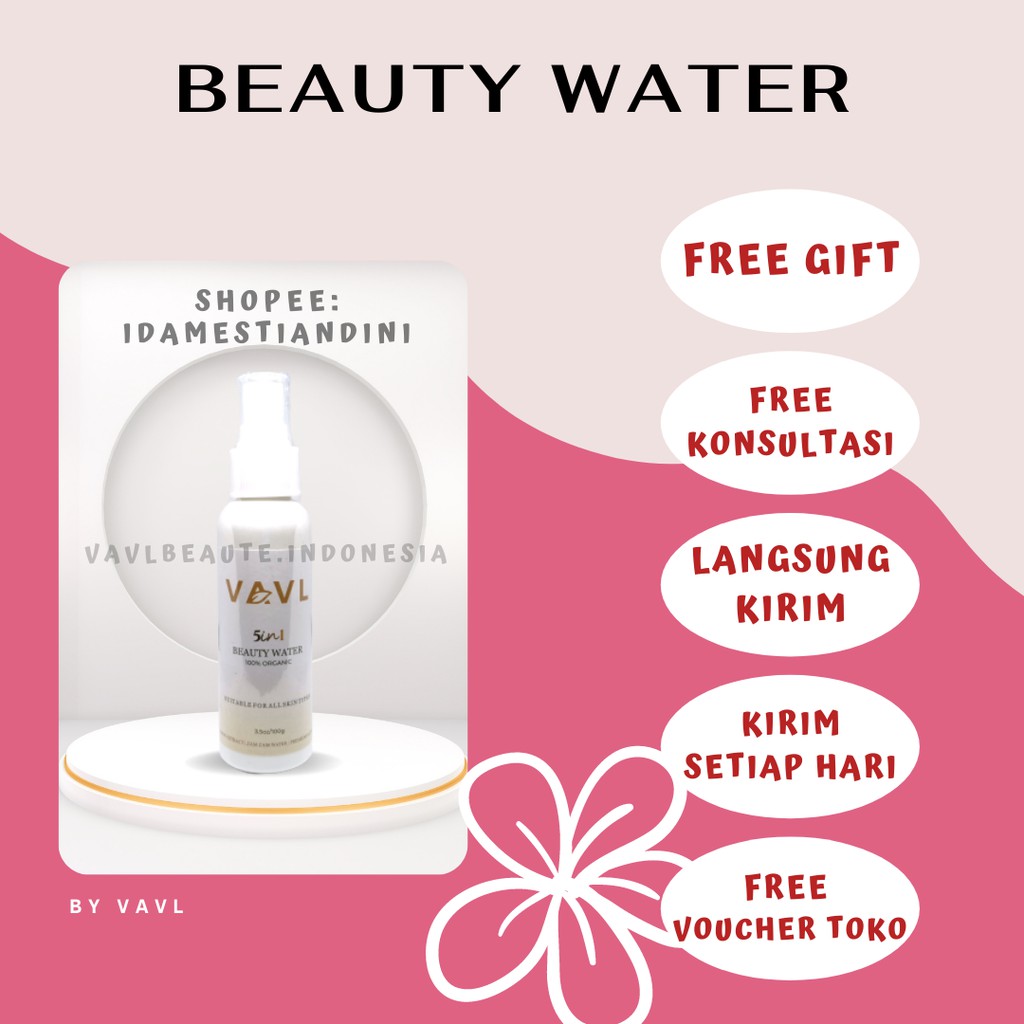 VAVL BEAUTY WATER WITH ZAM-ZAM & SAFFRON - BY VIVALENTINE SKINCARE BPOM ACNE FACE MIST (FREE GIFT)