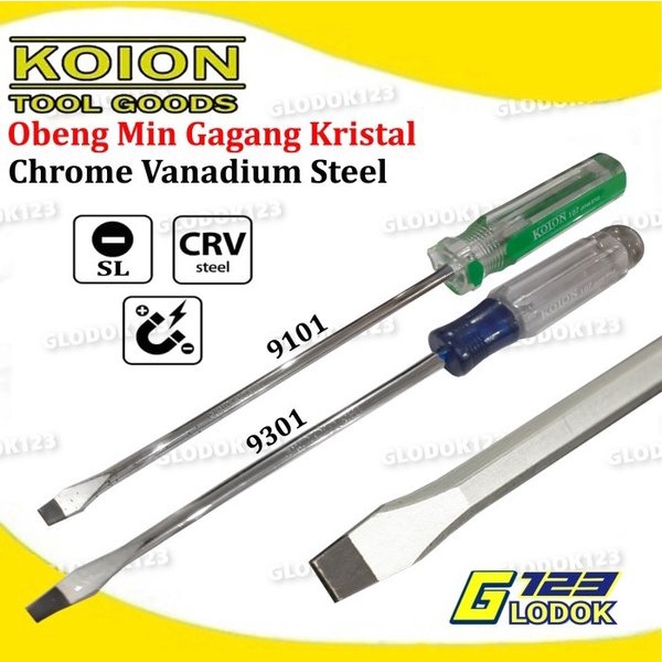 Obeng Min Magnet Slotted Screwdriver Gagang Crystal Kristal Taiwan