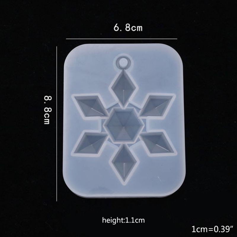 Cetakan Resin Epoksi Kristal Glitter Bentuk Snowflake Bahan Silikon Untuk Membuat Perhiasan Kalung