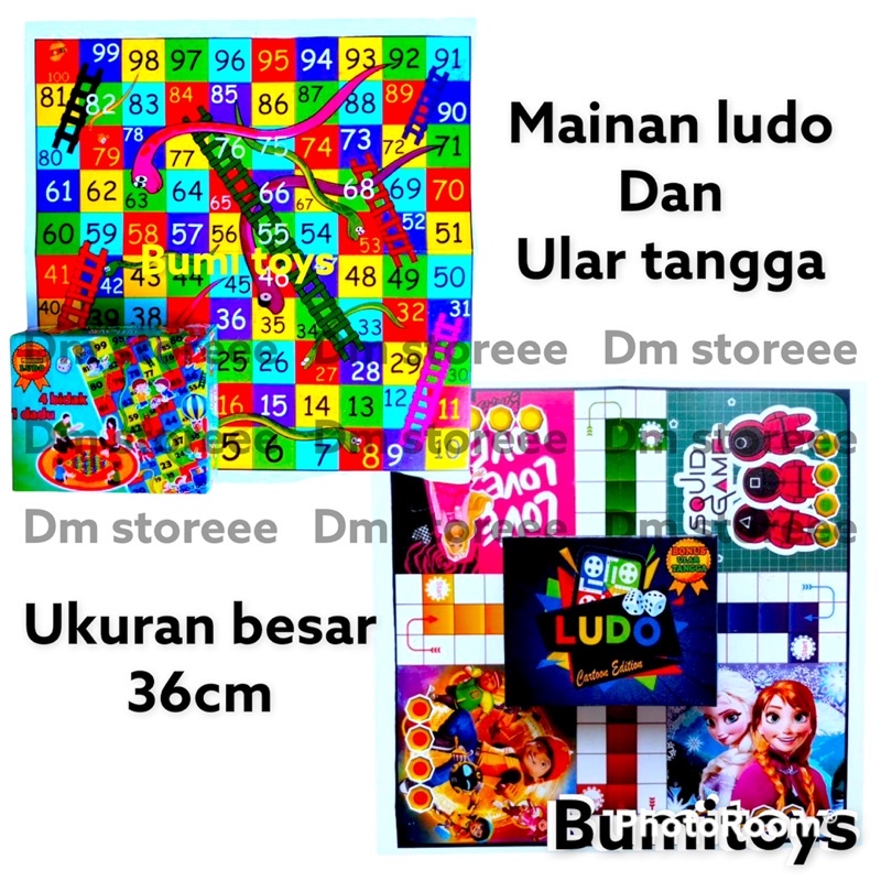 mainan ludo dan ular tangga besar 36cm / mainan jadul / mainan anak murah / mainan tradisional