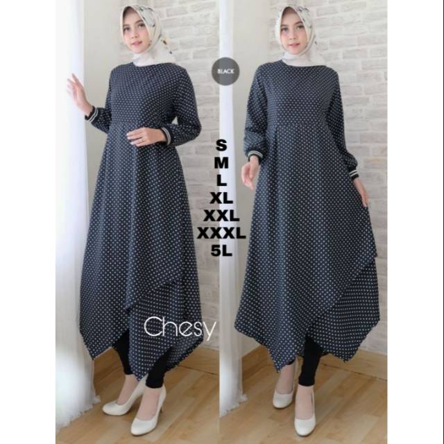 Chesy Long Tunik  UKURAN  S M L XL XXL  XXXL 5L TUNIK  