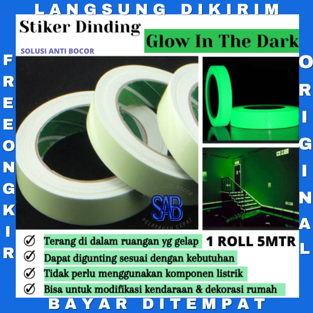 Jual Stiker Dinding Isolasi Glow In The Dark Fosfor Terang Dalam Gelap Per Meter Indonesia