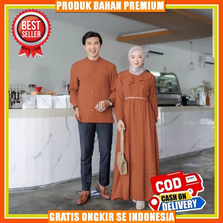 Cp Baju Gamis Couple Pasangan Remaja Suami Istri Pesta Kondangan Modern Murah Trend Kekinian Terbaru