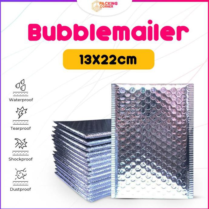Amplop Bubble Mailer Wrap 13x22 cm Alumunium Foil Premium Quality