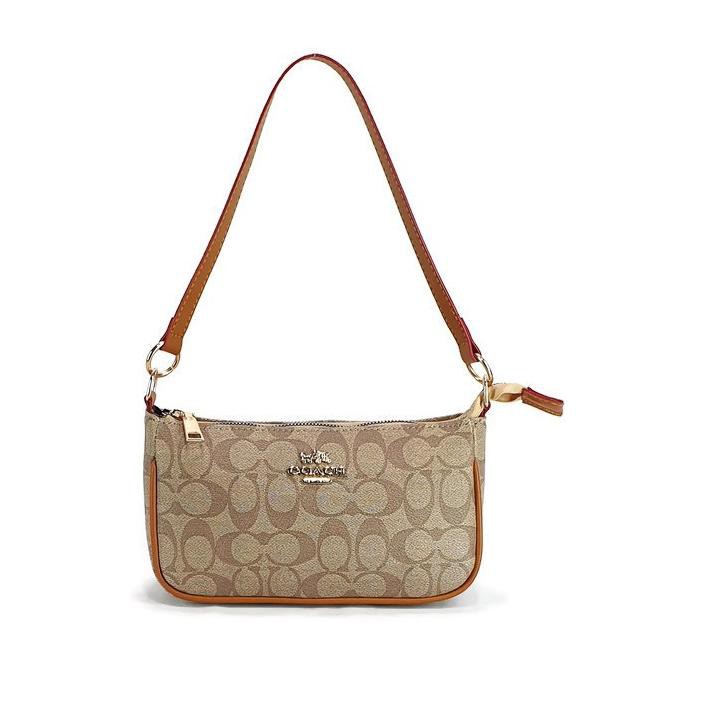 Tunggu dulu  COACH Top Handle Pouch Signature SLEMPANG MINI