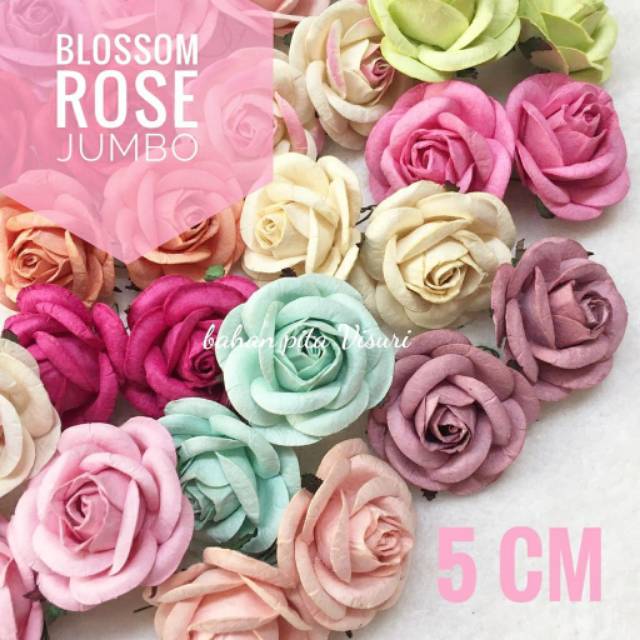 Paper Flower Blossom Rose Jumbo 5 cm Seri A