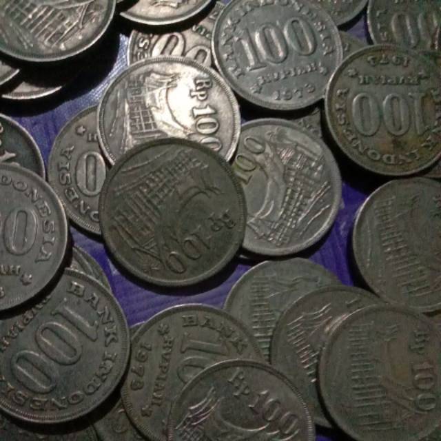 Uang 100 rupiah tahun 1973 asli #10 keping 15.000rupiah