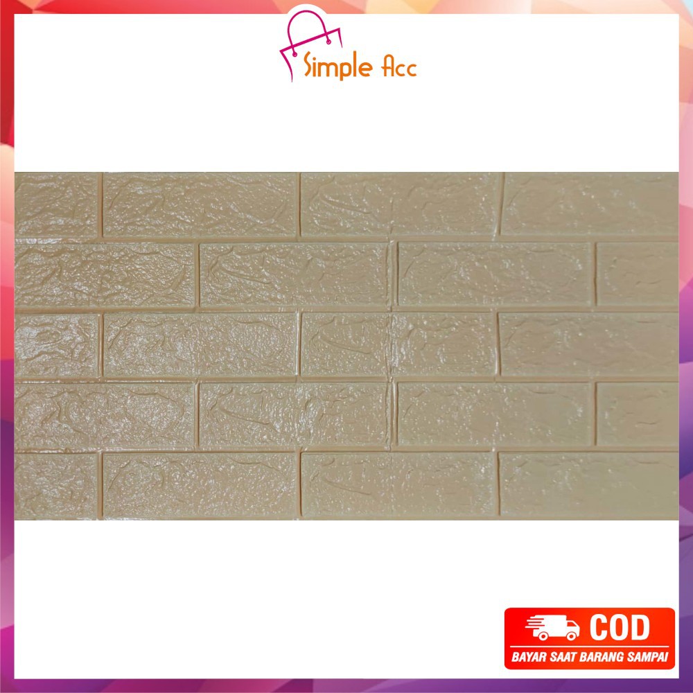 ~COD~ DO-C206 Wallpaper Dinding Foam 3D Kecil Motif Batu Bata/Walpaper Stiker Dinding Dekorasi Kamar-Batu Bata ORANGEMUDA