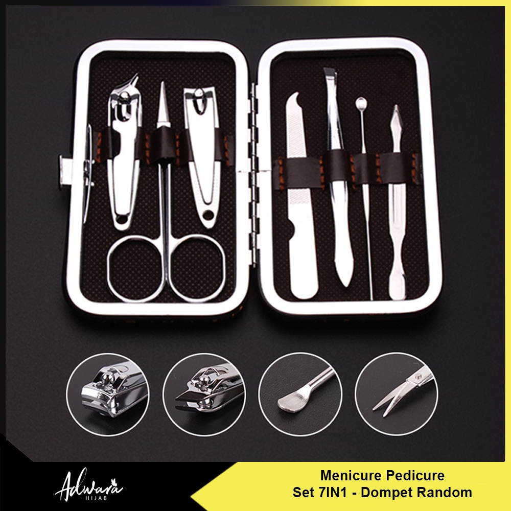 Manicure Pedicure Set 7IN1 / Paket Pembersih Kuku Kemasan Dompet