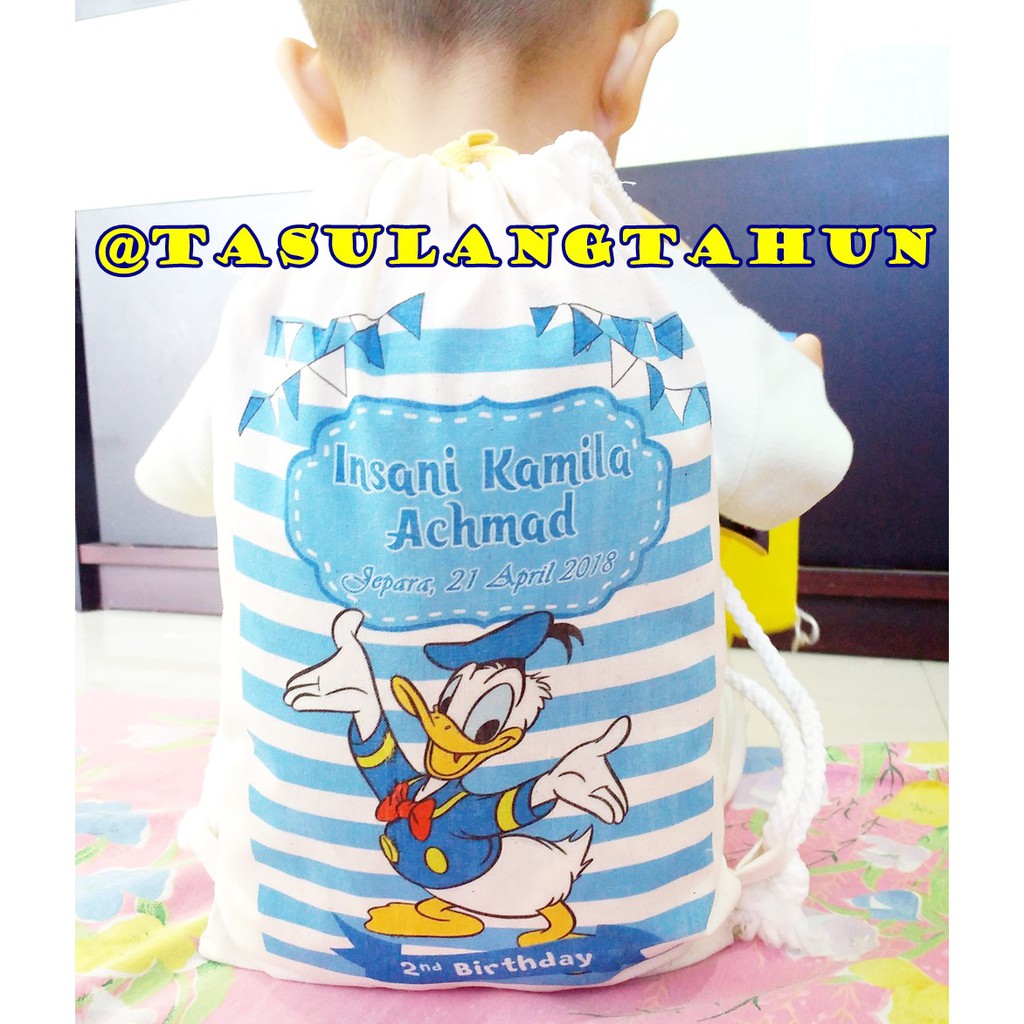 

Tas RANSEL Souvenir Ultah GoodieBag Bingkisan Blacu DONALD DUCK BEBEK