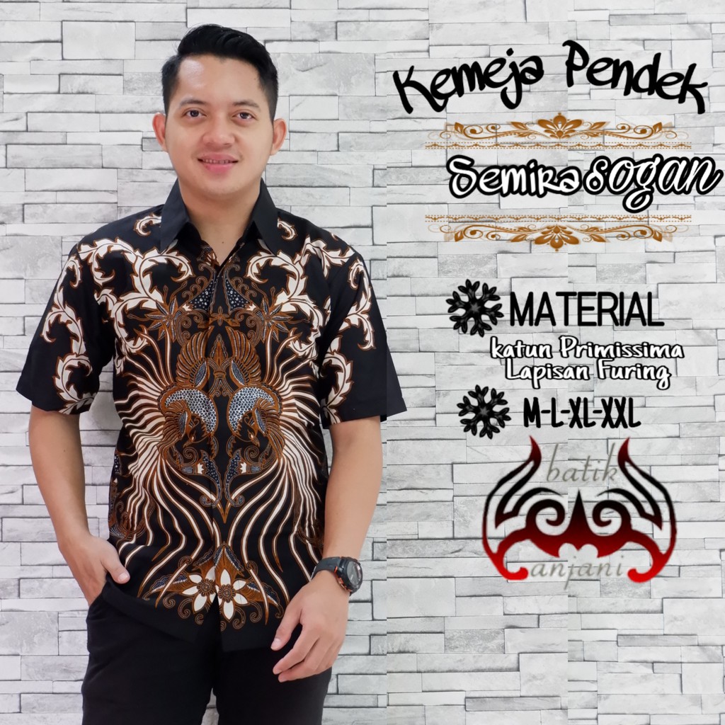 SEMIRA SOGAN Kemeja Batik Pria Full Furing Bahan Katun Primisima