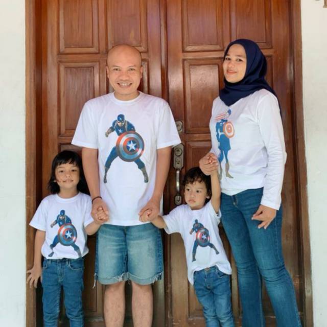 Kaos captain amerika couple keluarga untuk ultah