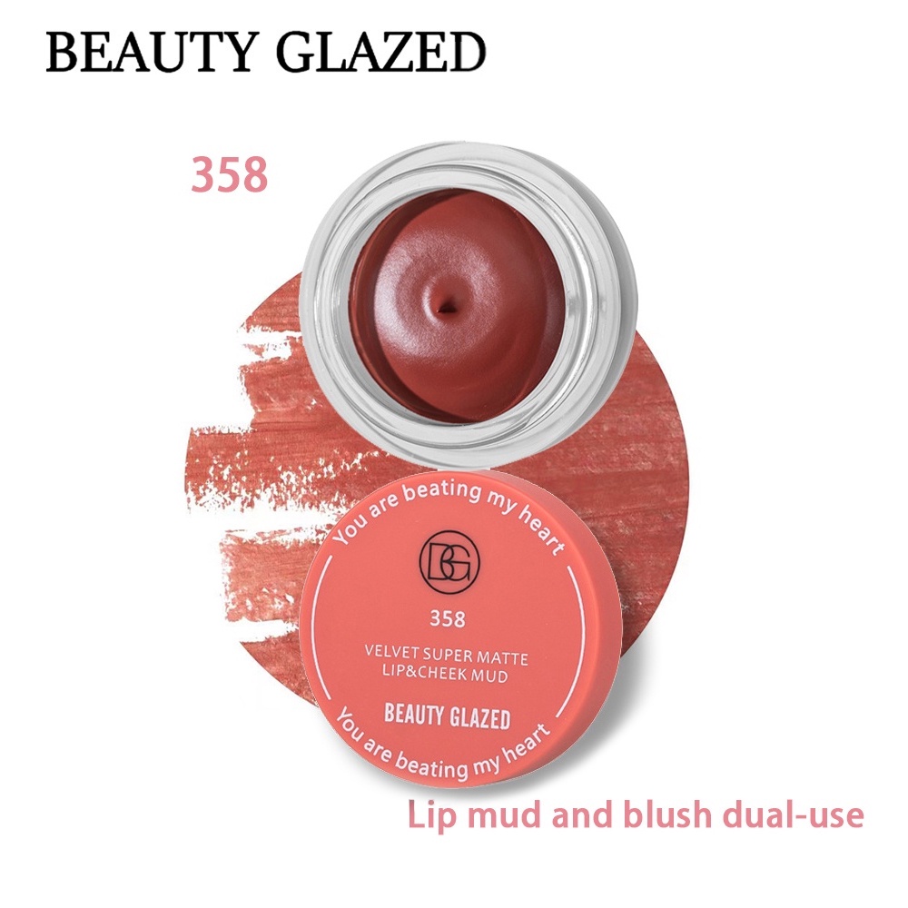 BEAUTY GLAZED Makeup Lipstick and Cheek blusher Matte lip balm lip mud long-lasting and waterproof Lip and blusher Cosmetics