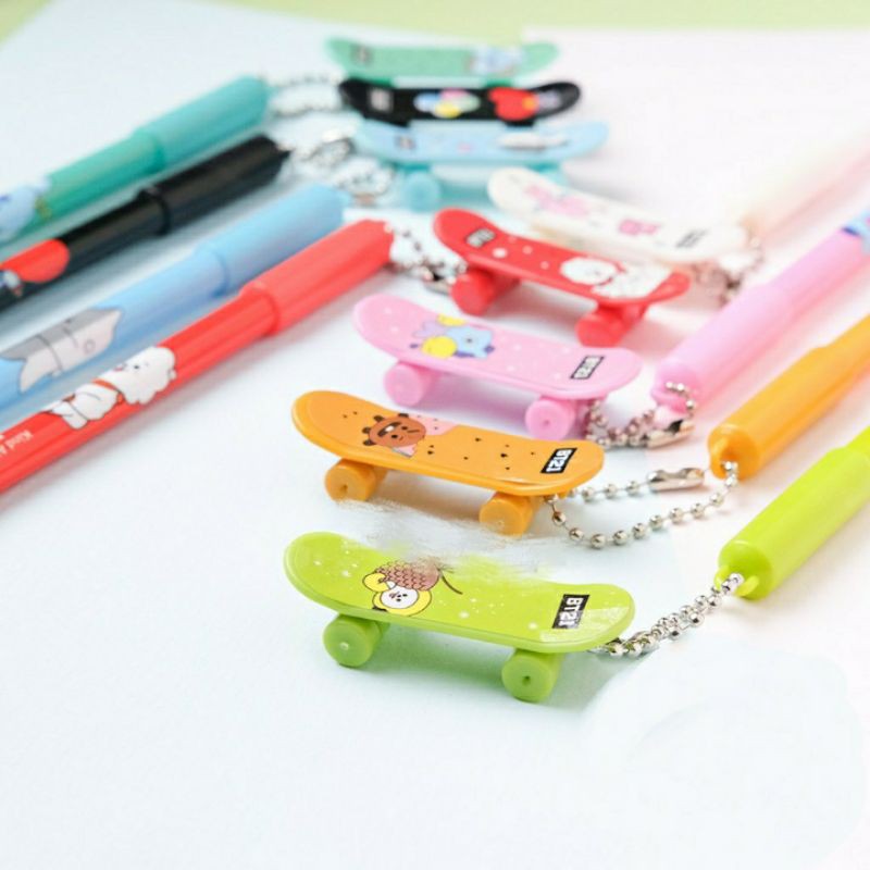 

Pena Skateboard BTA/BT21 Pen Pulpen Bolpen Gelpen karakter Skate Skating