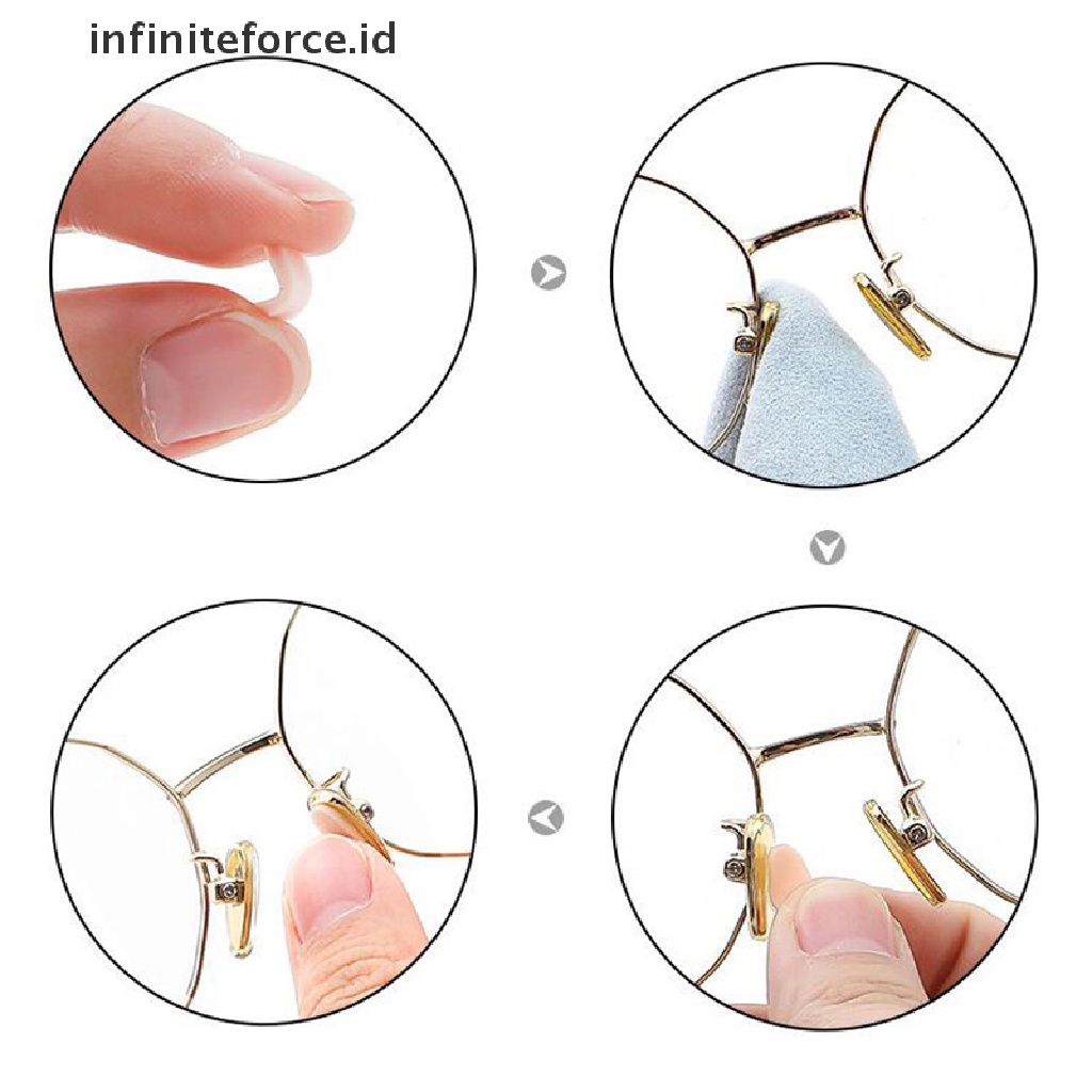 Infiniteforce.id 8 Pasang Bantalan Hidung Anti Slip Bahan Busa Lembut Untuk Kacamata