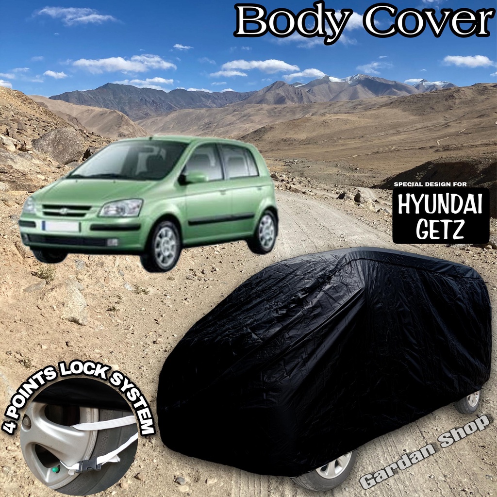 Sarung Mobil HYUNDAI GETZ Hitam POLOS Body Cover Hyundai Getz Full Black