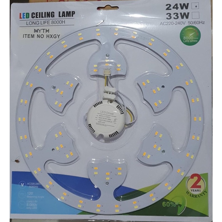 lampu led isi ulang lampu plafon 24 watt 3 warna 27 cm diameter