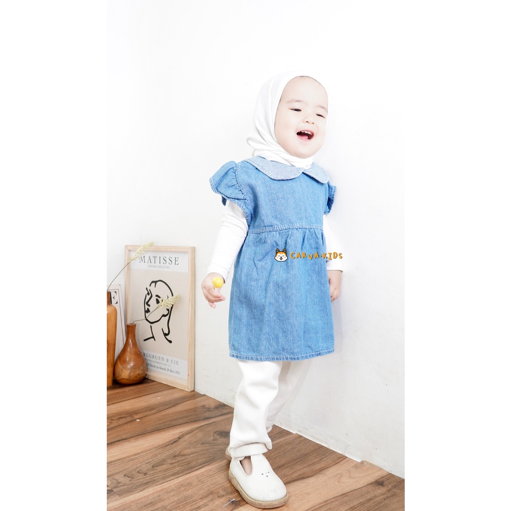 Carva Dress anak atasan anak cewek jeans denim blouse anak jeans original tulip realpict