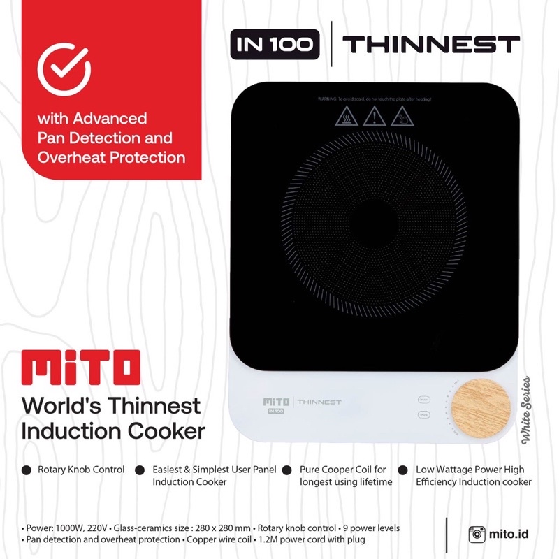 MITO INDUCTION COOKER / KOMPOR INDUKSI IN100 / IN-100 - 100% ORI