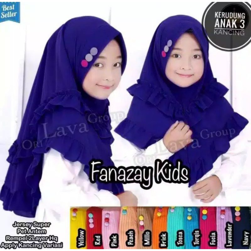 jilbab anak paud 3 KANCING / 3 - 5 TAHUN / kerudung anak perempuan