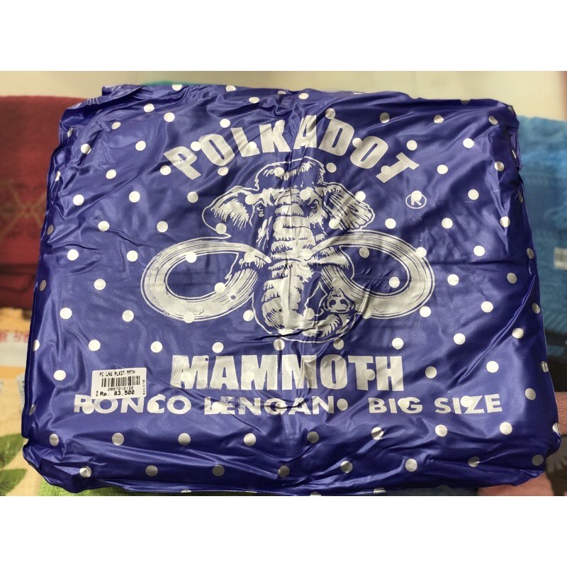 MAMMOTH JAS HUJAN PONCO LENGAN POLKADOT MAMMOTH / JAS HUJAN MANTEL/KELELAWAR MOTIF BINTIK POLKADOT BAHAN PVC TEBAL