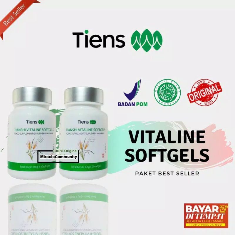 Vitaline softgel | Pemutih badan | Pemutih seluruh tubuh | Vitamin kulit | Pemutih kulit | TIENS