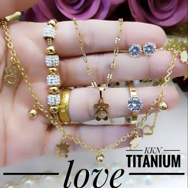 Titanium set perhiasan 2140k