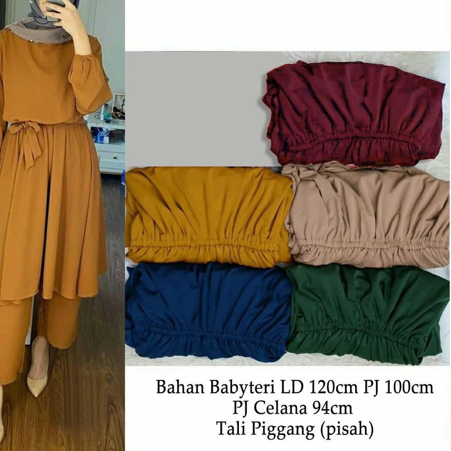 ➶ QUINNYSHOP--BAJU SETELAN MUSLIM WANITA JUMBO-STELAN TUNIK DAN CELANA JUMBO-STELAN HIJAB TERBARU ➭