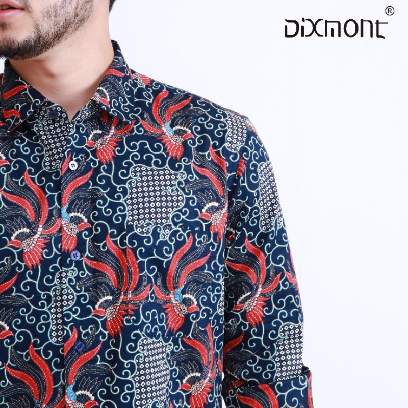 Dixmont Kemeja Pria Batik Panjang Hem BL03521