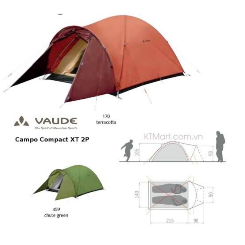 Tenda Vaude campo compact XT 2 person tent