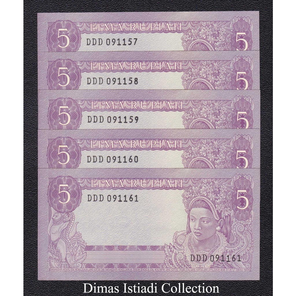 Uang Kuno 5 Rupiah 1960 Seri Sukarno (Solid Prefix)