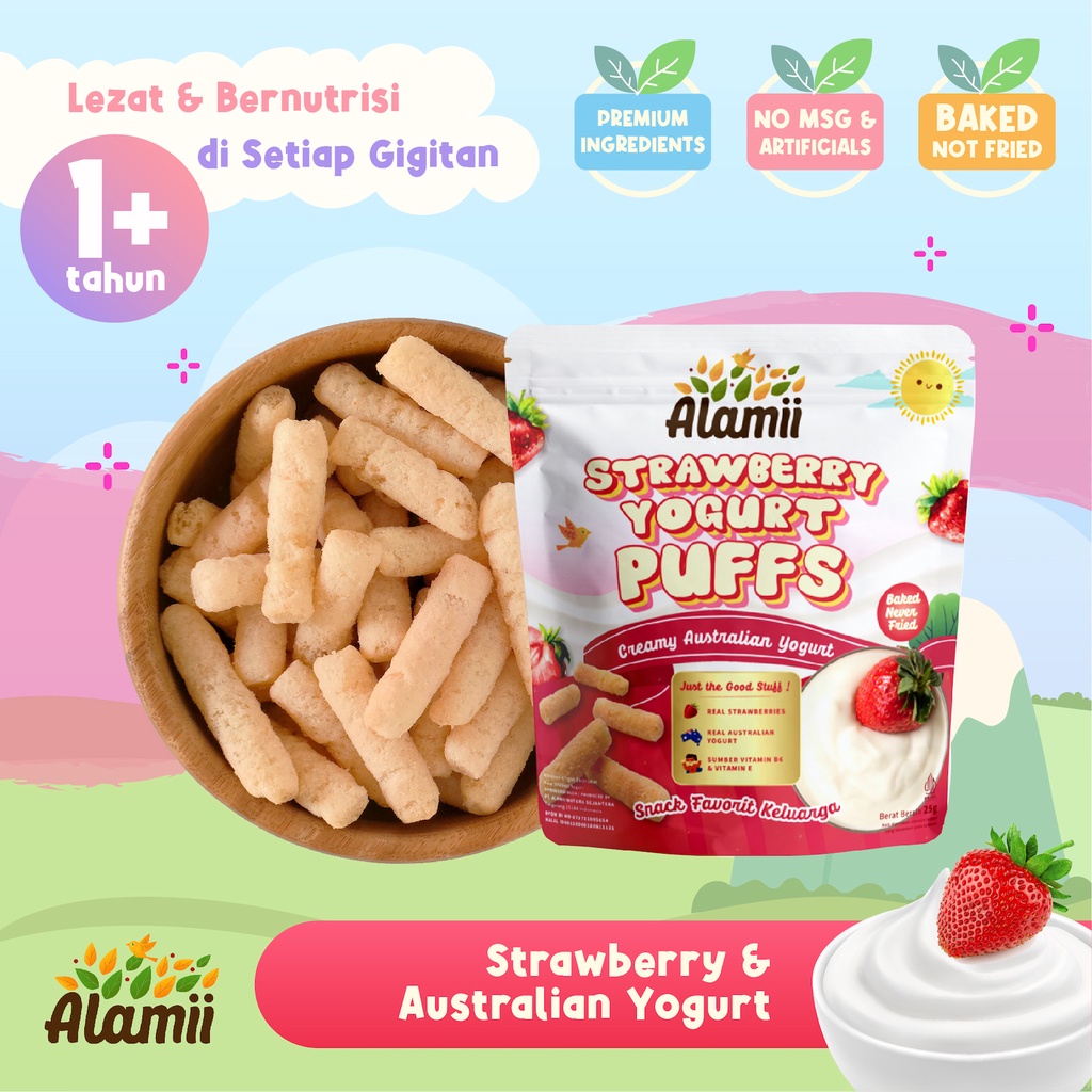 ALAMII STRAWBERRY YOGURT PUFFS 25 GRAM