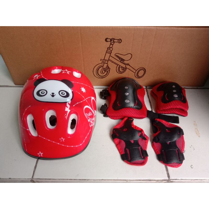 PAKET HELM+DEKER SEPATU RODA ANAK/ SEPEDA ANAK /Protektor sepatu roda inline skate