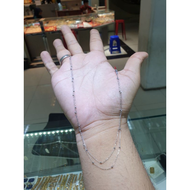 kalung emas putih jedar dua layer