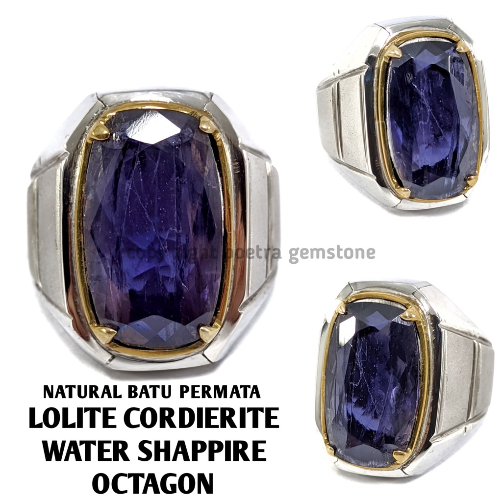 Natural Batu Permata Lolite Cordierite Water Shappire Octagon LCS01