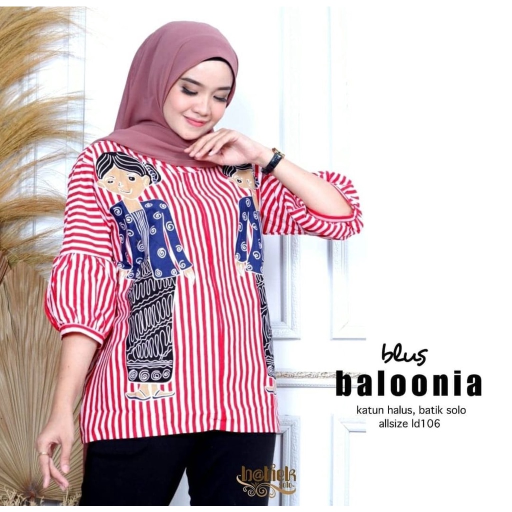 Blus balonia #3 batik solo atasan modern blus karakter